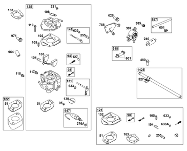 Carburetor And Fuel Supply Group Diagram and Parts List for 305447-0341-G1 200000 - 399999 Briggs and Stratton Engine